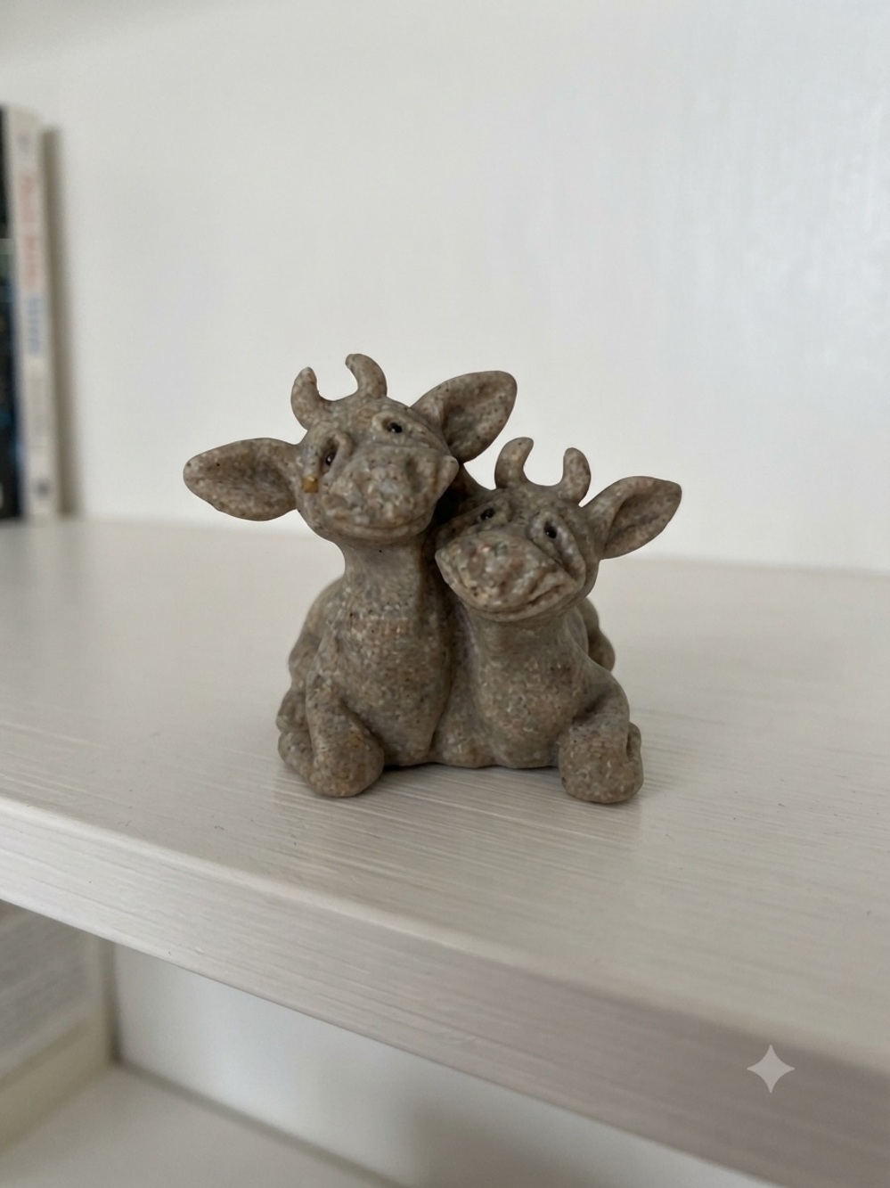 Vintage Quarry Critters Twin Cow Figurines "Cherry & Chip"